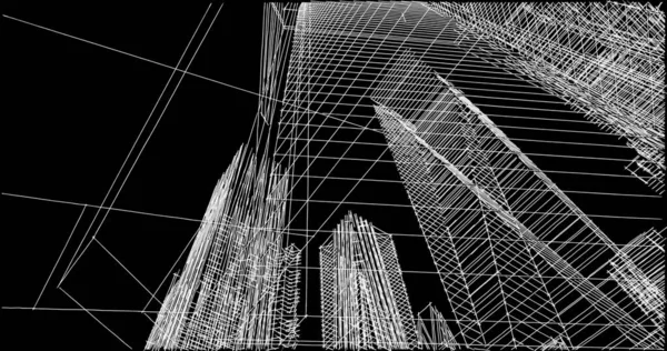 Mimari sanat konseptinde soyut çizgiler, minimum geometrik şekiller. 