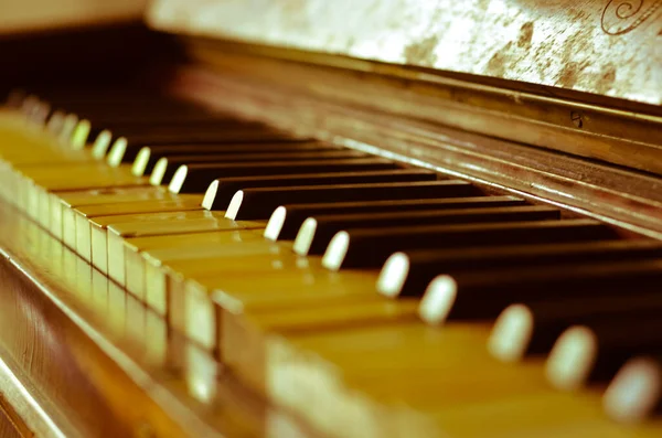 Вінтажне Піаніно Крупним Планом Постріл Концептуальне Мистецтво — стокове фото