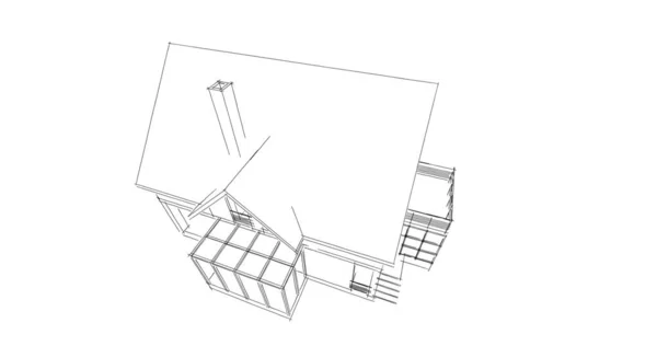 Abstrakcyjne Linie Rysunku Koncepcji Sztuki Architektonicznej Minimalne Kształty Geometryczne — Zdjęcie stockowe