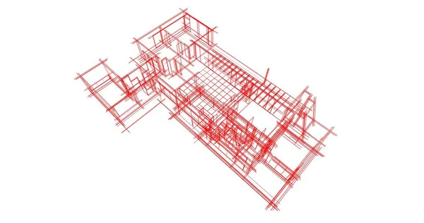 Abstracte Tekenlijnen Architectonisch Kunstconcept Minimale Geometrische Vormen — Stockfoto