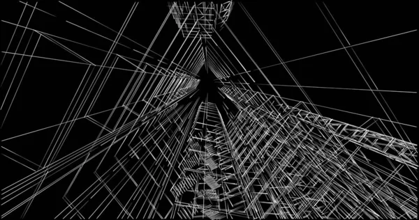 Mimari sanat konseptinde soyut çizgiler, minimum geometrik şekiller. 