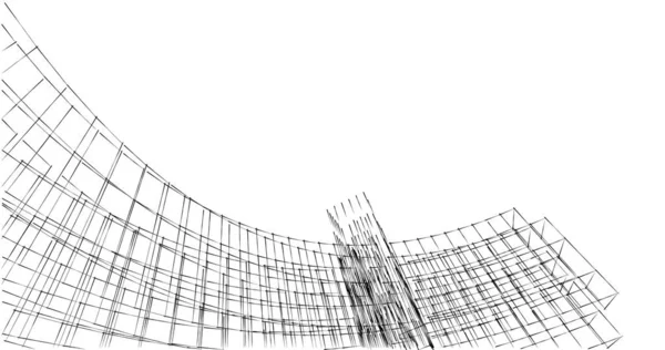 制图艺术几何建筑的设计 — 图库照片