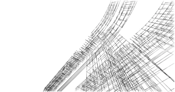 Mimari sanat konseptinde soyut çizgiler, minimum geometrik şekiller. 
