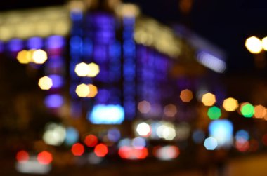 Bulanık soyut ışıklar gece şehrin arka planı