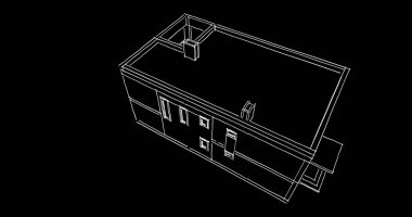 Mimari sanat konseptinde soyut çizgiler, minimum geometrik şekiller. 