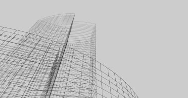 Mimari sanat konseptinde soyut çizgiler, minimum geometrik şekiller. 