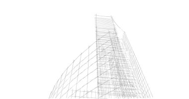 Mimari sanat konseptinde soyut çizgiler, minimum geometrik şekiller. 