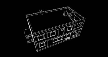 Mimari sanat konseptinde soyut çizgiler, minimum geometrik şekiller. 