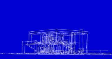 Mimari sanat konseptinde soyut çizgiler, minimum geometrik şekiller. 