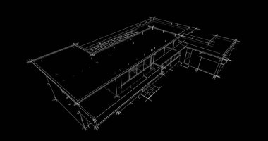 Mimari sanat konseptinde soyut çizgiler, minimum geometrik şekiller. 