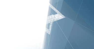 Arkaplanda mimari bina 3d illüstrasyon