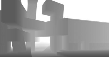 Mimari sanat konseptinde soyut çizgiler, minimum geometrik şekiller. 