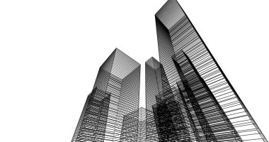 soyut mimari duvar kağıdı tasarımı, dijital konsept arkaplan