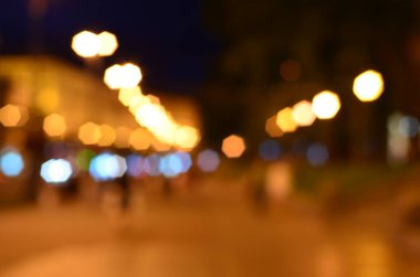 Bulanık soyut ışıklar gece şehrin arka planı