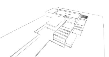 soyut mimari duvar kağıdı tasarımı, dijital konsept arkaplan