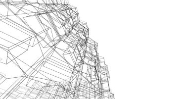 Mimari sanat konseptinde soyut çizgiler, minimum geometrik şekiller. 