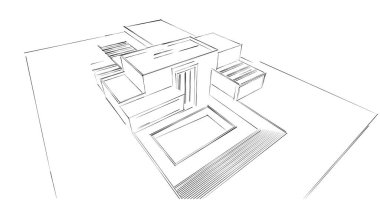 soyut mimari duvar kağıdı tasarımı, dijital konsept arkaplan