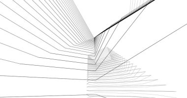 Mimari sanat konseptinde soyut çizgiler, minimum geometrik şekiller. 