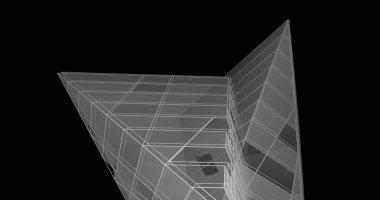 Mimari sanat konseptinde soyut çizgiler, minimum geometrik şekiller. 