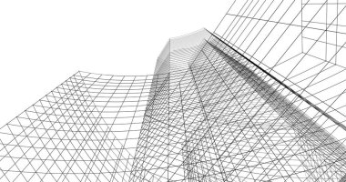 Mimari sanat konseptinde soyut çizgiler, minimum geometrik şekiller. 