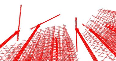 soyut mimari duvar kağıdı tasarımı, dijital konsept arkaplan