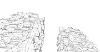 soyut mimari duvar kağıdı tasarımı, dijital konsept arkaplan