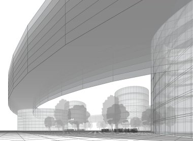 soyut mimari duvar kağıdı tasarımı, dijital konsept arkaplan