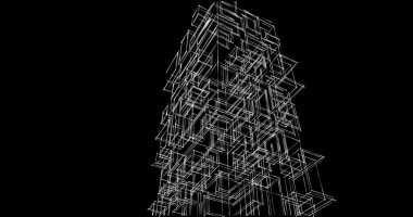 soyut mimari duvar kağıdı tasarımı, dijital konsept arkaplan