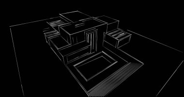 soyut mimari duvar kağıdı tasarımı, dijital konsept arkaplan