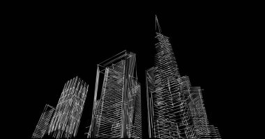 soyut mimari duvar kağıdı tasarımı, dijital konsept arkaplan