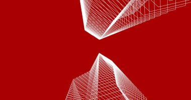 Mimari sanat konseptinde soyut çizgiler, minimum geometrik şekiller. 