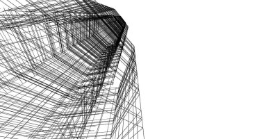 Mimari sanat konseptinde soyut çizgiler, minimum geometrik şekiller. 