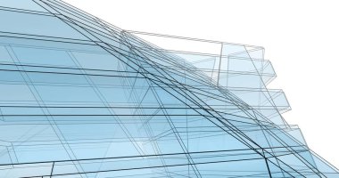 Mimari sanat konseptinde soyut çizgiler, minimum geometrik şekiller. 