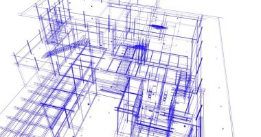 soyut mimari duvar kağıdı tasarımı, dijital konsept arkaplan