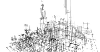soyut mimari duvar kağıdı tasarımı, dijital konsept arkaplan