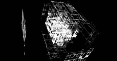 Mimari sanat konseptinde soyut çizgiler, minimum geometrik şekiller. 