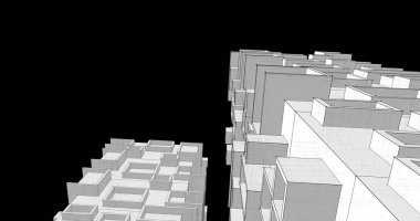 soyut mimari duvar kağıdı tasarımı, dijital konsept arkaplan