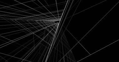 Mimari sanat konseptinde soyut çizgiler, minimum geometrik şekiller. 