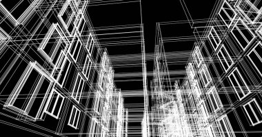 soyut mimari duvar kağıdı tasarımı, dijital konsept arkaplan