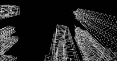 Mimari sanat konseptinde soyut çizgiler, minimum geometrik şekiller. 