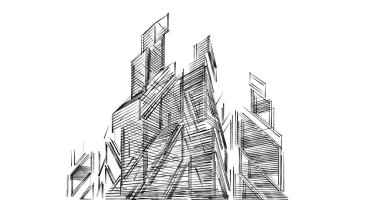 soyut mimari duvar kağıdı tasarımı, dijital konsept arkaplan