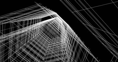 Arkaplanda mimari bina 3d illüstrasyon