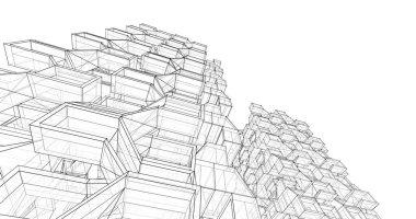 soyut mimari duvar kağıdı tasarımı, dijital konsept arkaplan