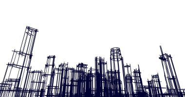 soyut mimari duvar kağıdı tasarımı, dijital konsept arkaplan