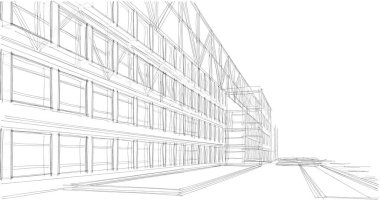 soyut mimari duvar kağıdı tasarımı, dijital konsept arkaplan