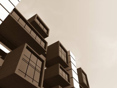 soyut mimari duvar kağıdı tasarımı, dijital konsept arkaplan