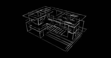 Mimari sanat konseptinde soyut çizgiler, minimum geometrik şekiller. 