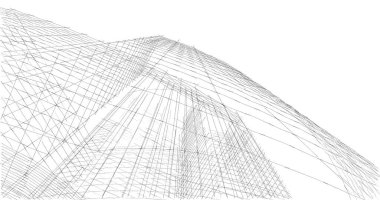 Mimari sanat konseptinde soyut çizgiler, minimum geometrik şekiller. 