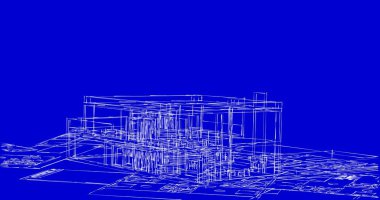 Mimari sanat konseptinde soyut çizgiler, minimum geometrik şekiller. 