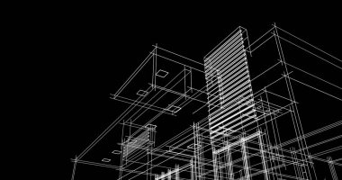 soyut mimari duvar kağıdı tasarımı, dijital konsept arkaplan